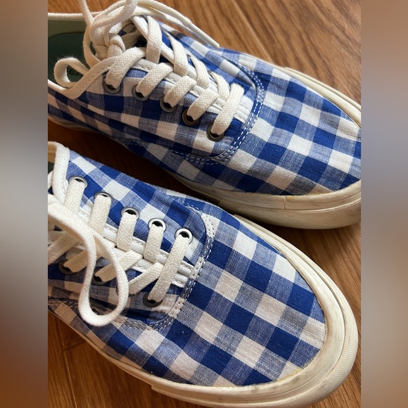 J Crew Seavees Blue Gingham Sneaker size 8 - Picture 2 of 4